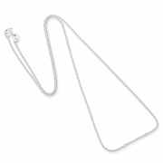 Halskæde "kabel kæde" i rhodineret sterling sølv. 1.2 mm. 45 cm